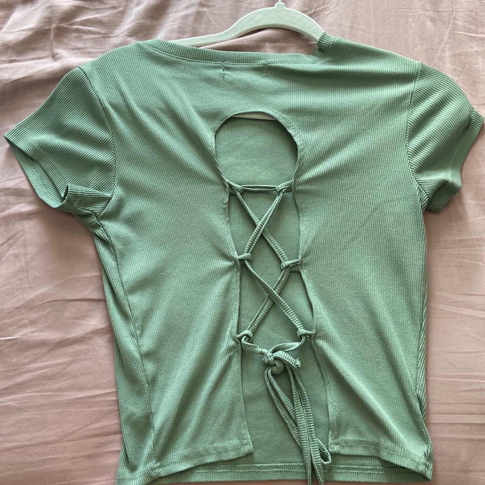 Cute green crop top